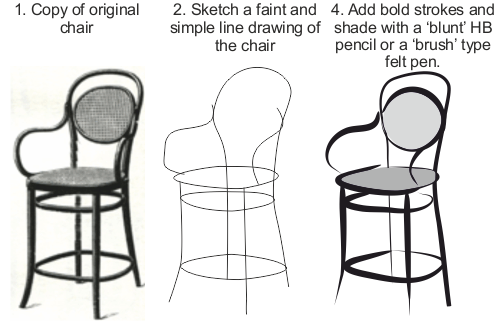 How To Sketch A Simple Bentwood Chair Quickly